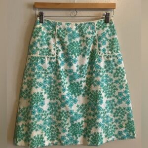 Vintage Lilly Pulitzer 
Green & White Floral Skirt